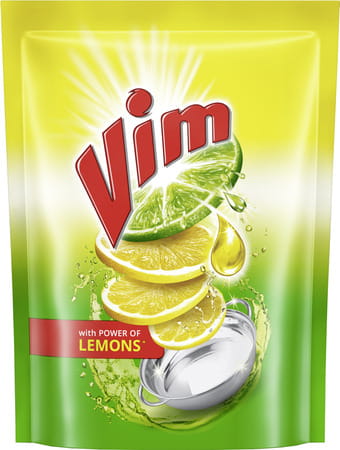 Vim Dishwash Liquid Gel Lemon - 500ml Refill Pouch