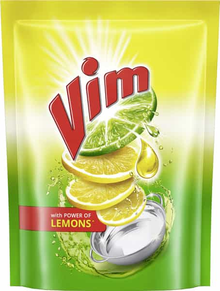 Vim Dishwash Liquid Gel Lemon - 500Ml Refill Pouch
