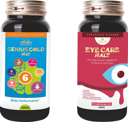 Mbdhwellness Genius Gold+Eye Care Malt-Herbal Vision & Brain Booster For All Ages.