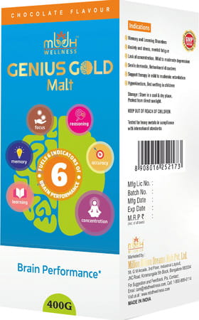 Mbdhwellness Genius Gold+Eye Care Malt-Herbal Vision & Brain Booster For All Ages.