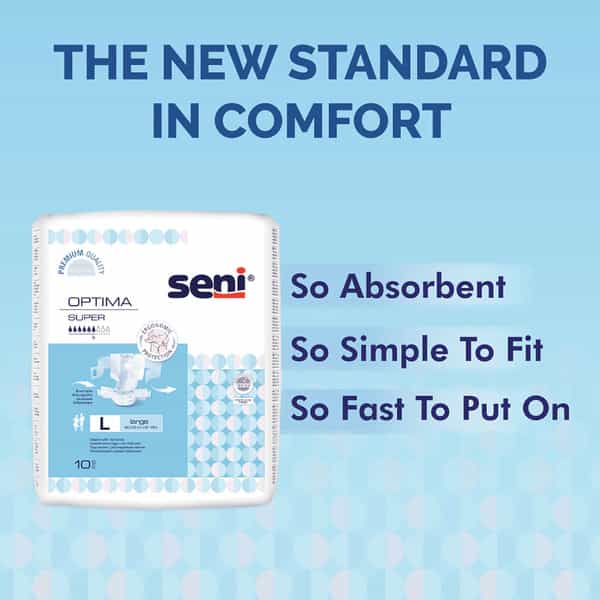 Seni Optima Super Large Adult Diapers With Hip Bands 10 Pcs