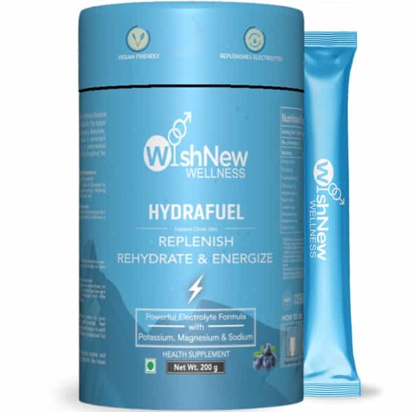 Wishnew Wellness Hydrafuel: Electrolyte-Rich Hydration Solution For Energy & Stamina (Blueberry)