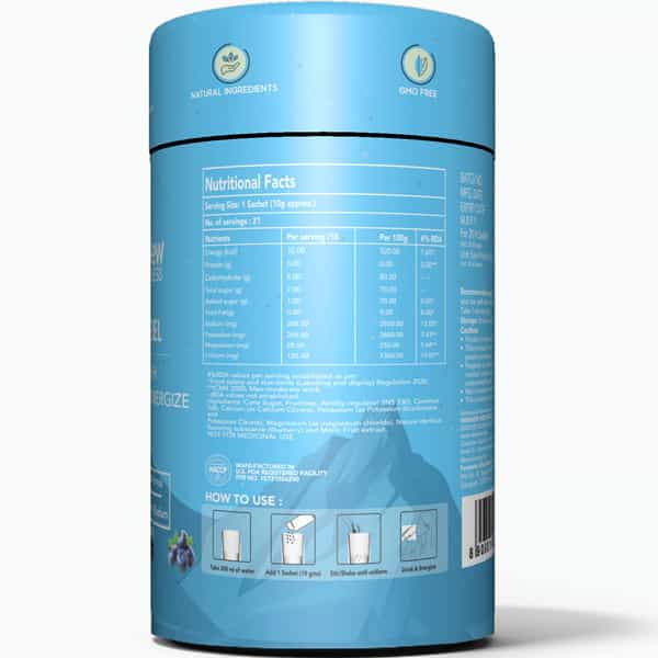 Wishnew Wellness Hydrafuel: Electrolyte-Rich Hydration Solution For Energy & Stamina (Blueberry)