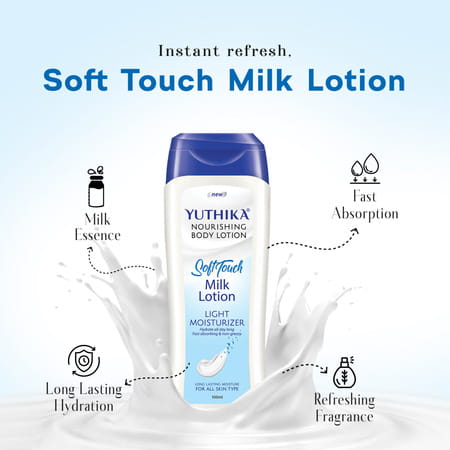 Yuthika Milk Body Lotion 100ml | Non Greasy Nourishing Body Lotion | Fast Absorbing