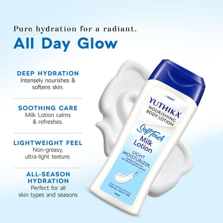 Yuthika Milk Body Lotion 100ml | Non Greasy Nourishing Body Lotion | Fast Absorbing