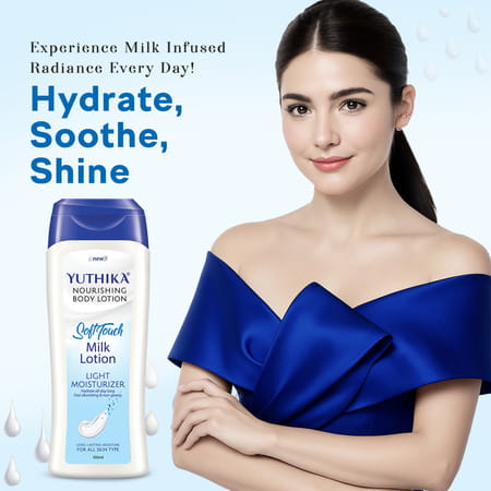 Yuthika Milk Body Lotion 100ml | Non Greasy Nourishing Body Lotion | Fast Absorbing