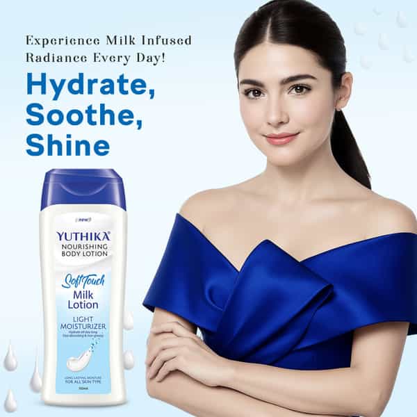 Yuthika Milk Body Lotion 100Ml | Non Greasy Nourishing Body Lotion | Fast Absorbing