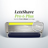 Letsshave Pro 6 Plus Lite Face & Head Shaving Razor Blade Refills/Cartridges-Pack Of 4