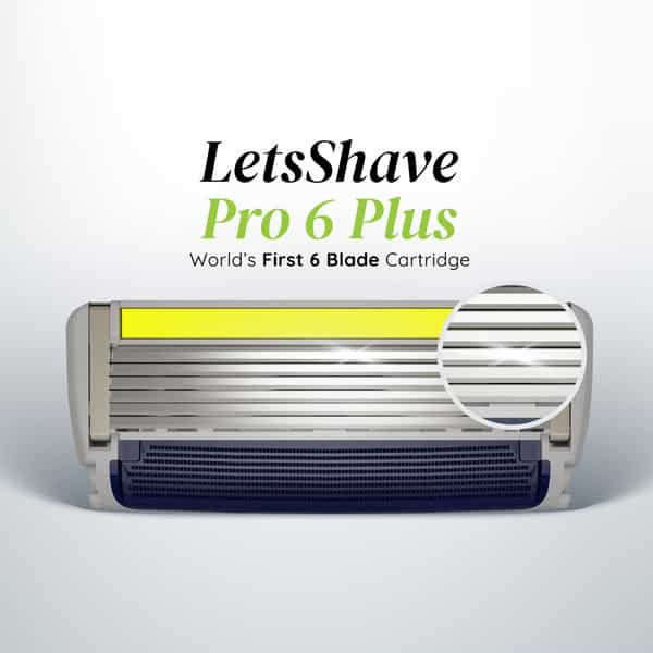 Letsshave Pro 6 Plus Lite Face & Head Shaving Razor Blade Refills/Cartridges-Pack Of 4