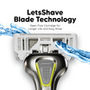 Letsshave Pro 6 Plus Lite Face & Head Shaving Razor Blade Refills/Cartridges-Pack Of 4