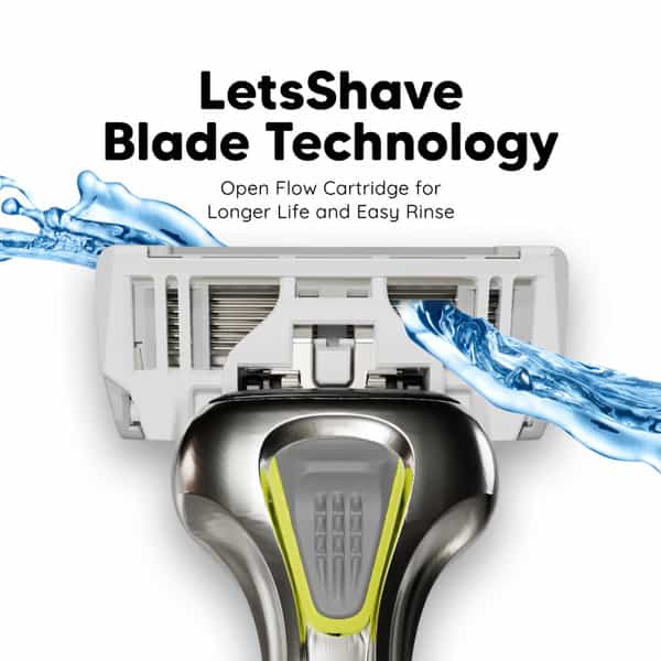 Letsshave Pro 6 Plus Lite Face & Head Shaving Razor Blade Refills/Cartridges-Pack Of 4