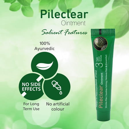 Pileclear Ointment 25 Gm (Pack Of 4) - Relief From Piles Pain | Itching & Discomfort