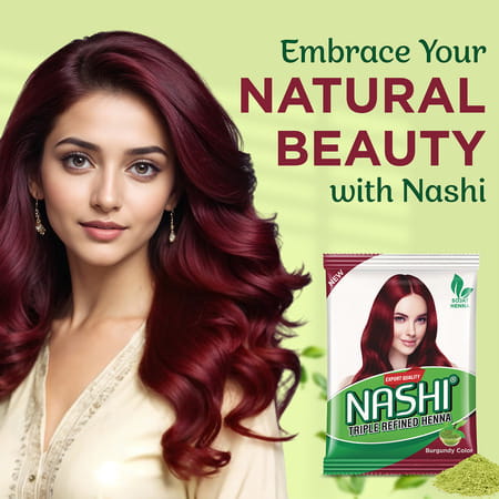 Nashi Triple Refined Henna Powder | Henna Hair Colour For Men And Women Burgundy Red 500g
