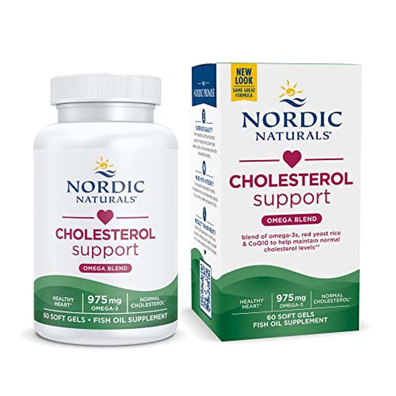 Nordic Naturals Cholesterol Support Omega 3 Epa & Dha + Red Yeast Rice Coq10 Fish Oil 60 Softgels