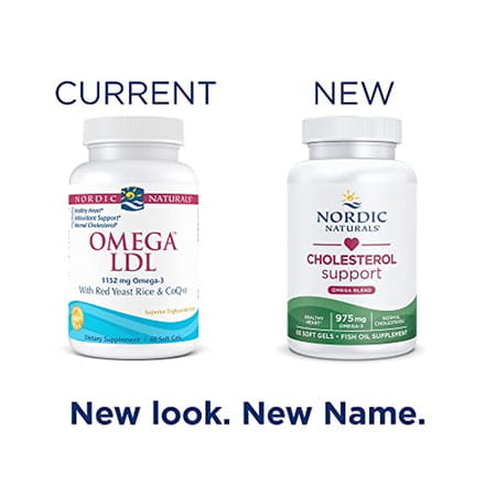 Nordic Naturals Cholesterol Support Omega 3 Epa & Dha + Red Yeast Rice Coq10 Fish Oil 60 Softgels