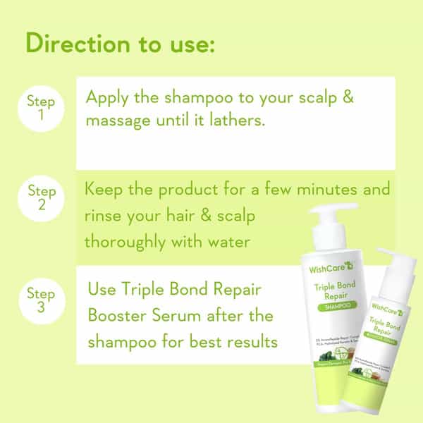 Wishcare Triple Bond Repair Shampoo - 5% Aminopeptide Complex & Pca (250Ml)