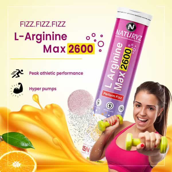 Naturyz L Arginine Max 2600, Boost Stamina, Increase Blood Flow, Improves Performance (15 Tablets)