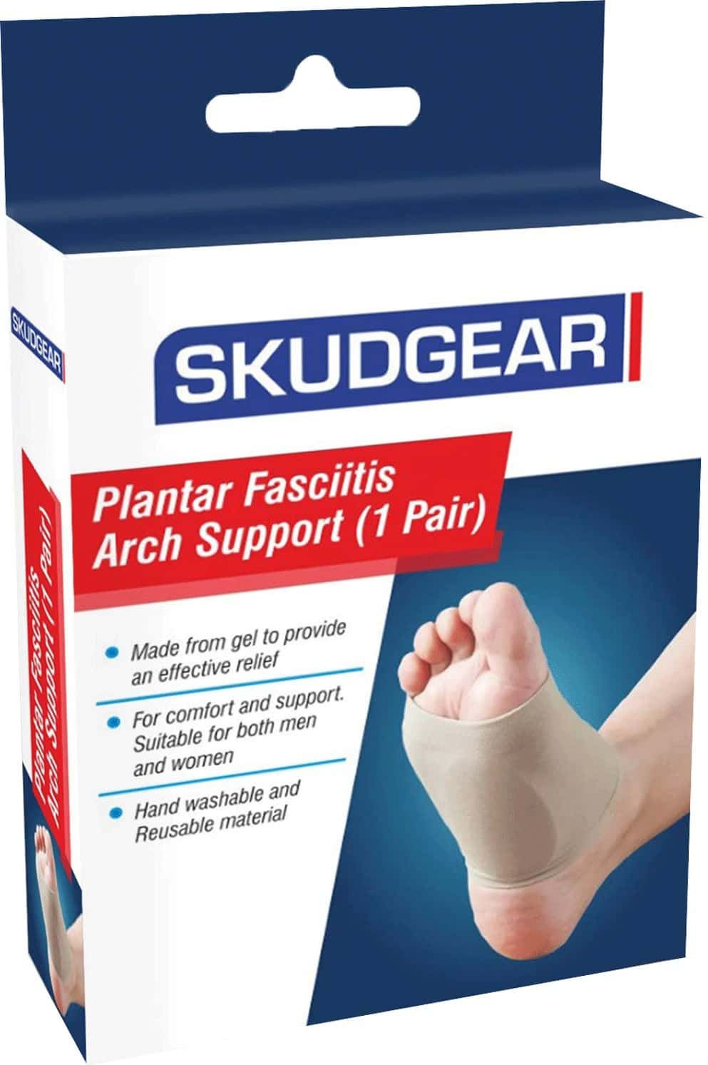 Skudgear Footcare Plantar Fasciitis Arch Support Sleeve Cushion Heel Spurs Neuromas Free Size 1 Pair