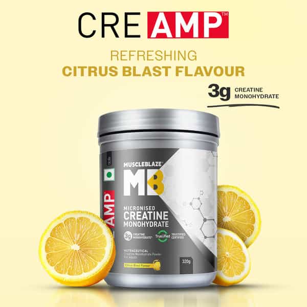 Muscleblaze Creatine Monohydrate Creamp With Creabsorb (Citrus Blast | 80 Servings | 320G)