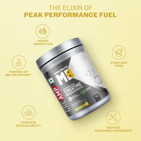 Muscleblaze Creatine Monohydrate Creamp With Creabsorb (Citrus Blast | 80 Servings | 320G)