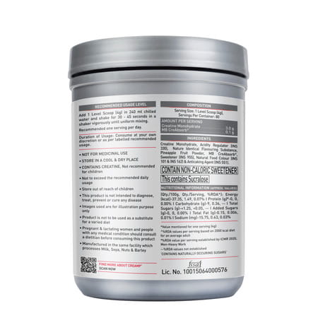 Muscleblaze Creatine Monohydrate Creamp With Creabsorb (Citrus Blast | 80 Servings | 320G)