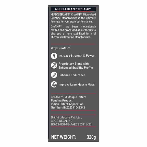 Muscleblaze Creatine Monohydrate Creamp With Creabsorb (Citrus Blast | 80 Servings | 320G)