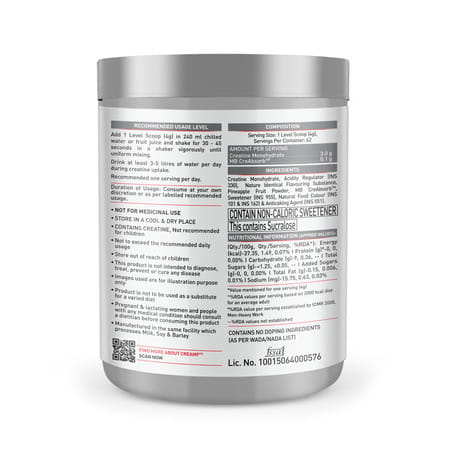 Muscleblaze Creatine Monohydrate Creamp With Creabsorb (Citrus Blast | 80 Servings | 320g)