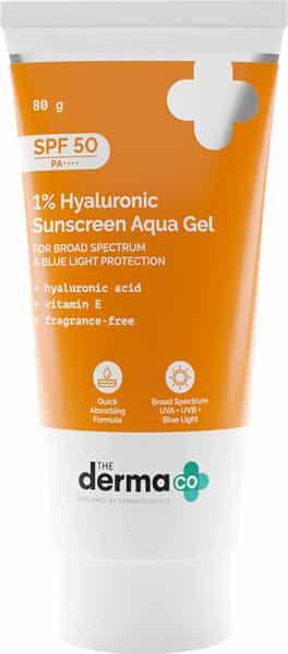 The Derma Co Hyaluronic 1 % Aqua Sunscreen Gel 80 G