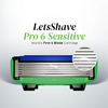 Letsshave Pro 6 Sensitive Face & Body Shaving Razor Blade Refills/Cartridges -Pack Of 4