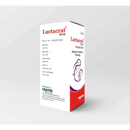 Cratus Lactacrat Syrup 200ml Increases Breast Feeding Milk Production For Women Saunf (Pack Of 4)
