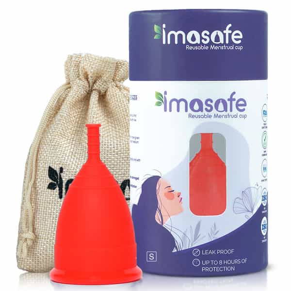 Imasafe Reusable Menstrual Cup For Women - Small (Red) | Us Fda Registered