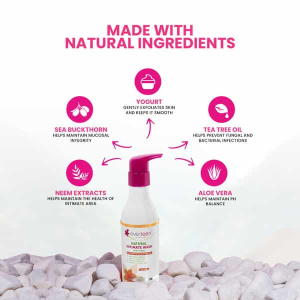 Everteen Yogurt Natural Intimate Wash For Feminine Intimate Hygiene In Teens - 4 Packs (210Ml Each)