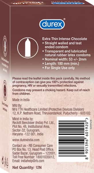 Durex | Extra Thin | Intense Chocolate | Box | 12 Condoms