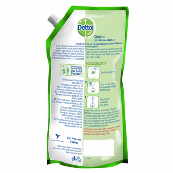 Dettol Liquid Handwash Refill - Original Germ Protection Hand Wash | 750 Ml