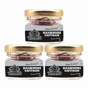Earth King A++ Grade Pure & Natural Kashmiri Saffron Threads |original Kesar- 3gm (combo Pack)