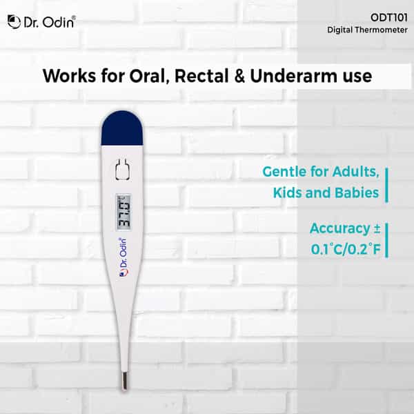 Dr. Odin Odt 101 Digital Thermometer For Precise Temperature Monitoring | White & Blue