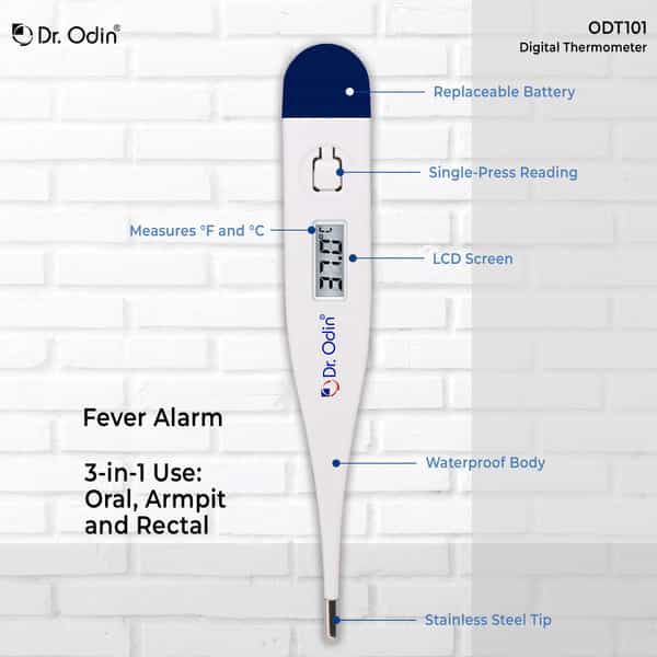 Dr. Odin Odt 101 Digital Thermometer For Precise Temperature Monitoring | White & Blue
