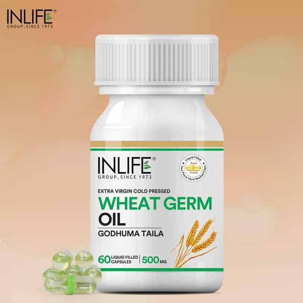 Inlife Wheat Germ Oil Supplement 500 Mg - 60 Capsules