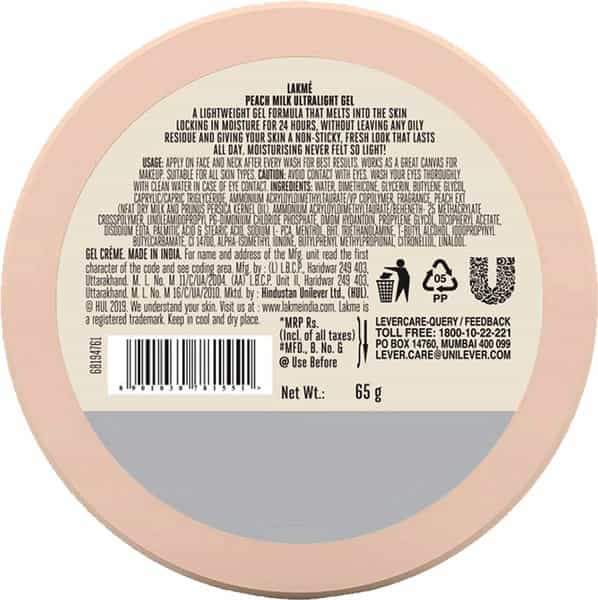 Lakme Peach Milk Ultra Light Gel-65 G