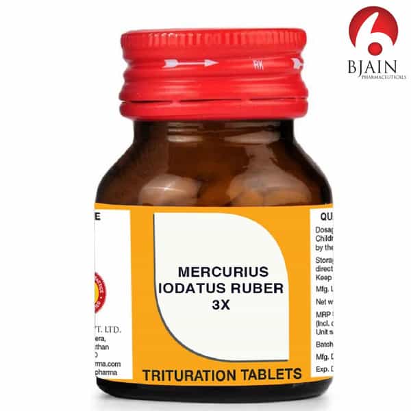 Bjain Mercurius Iodatus Ruber Trituration Tablet 3X | 25Gm