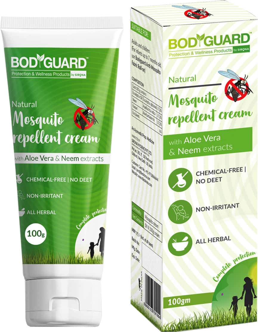 Bodyguard Natural Mosquito Repellent Cream With Aloe Vera And Neem Extracts - 100 Gm