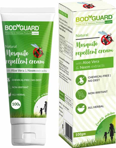 Bodyguard Natural Mosquito Repellent Cream With Aloe Vera And Neem Extracts - 100 Gm