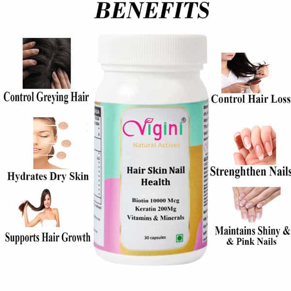 Vigini Damage Repair Nourishing Hair Vitalizer Oil 100Ml|Biotin 10000Mcg Keratin 30 Caps
