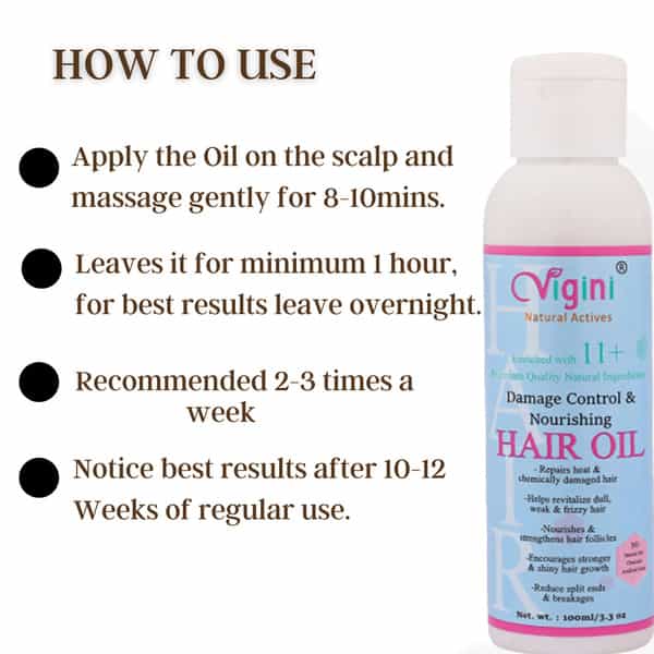 Vigini Damage Repair Nourishing Hair Vitalizer Oil 100Ml|Biotin 10000Mcg Keratin 30 Caps