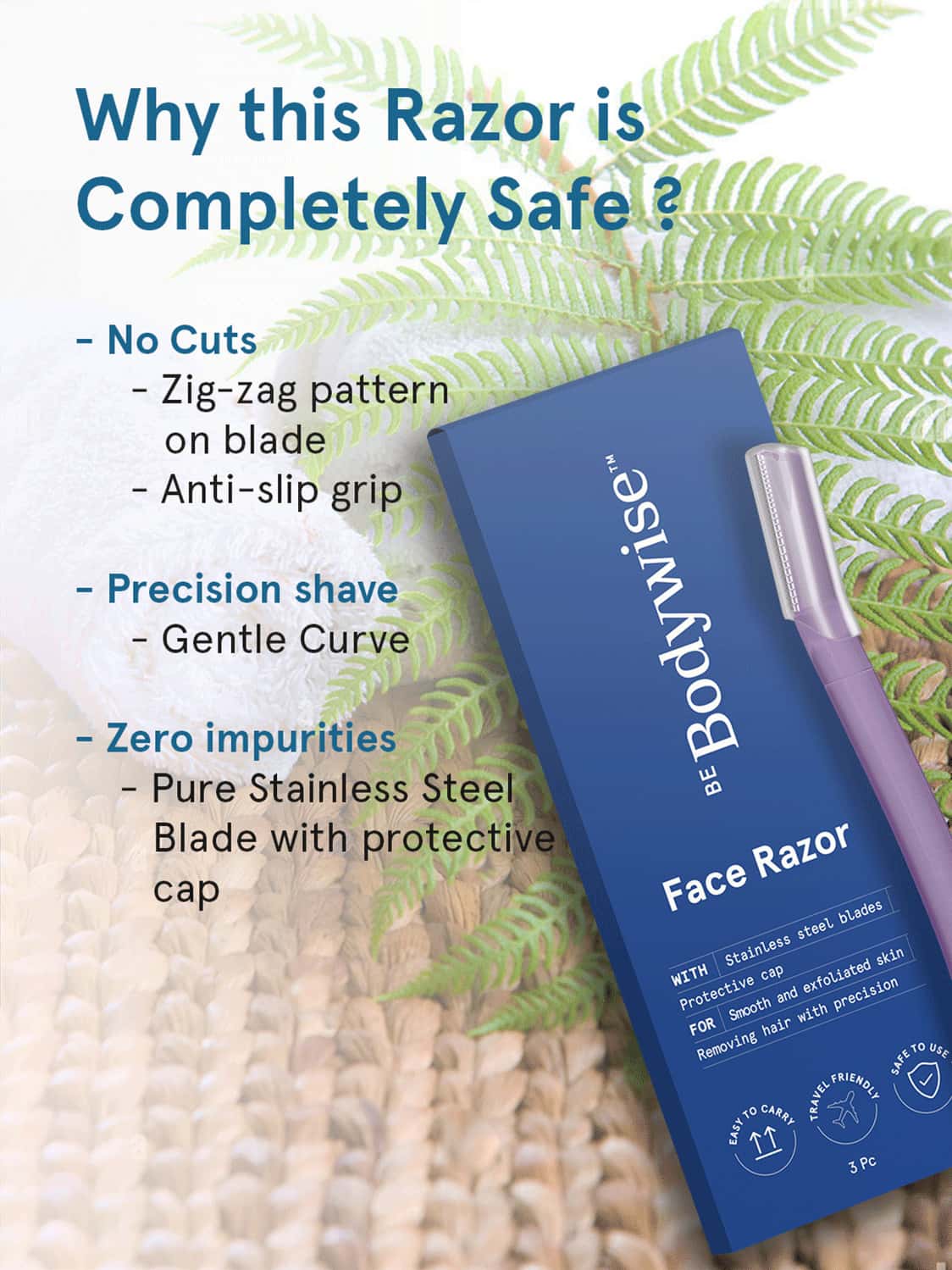 Buy BE BODYWISE FACE RAZOR TO REMOVE FACIAL HAIR SET OF 3 Online & Get
