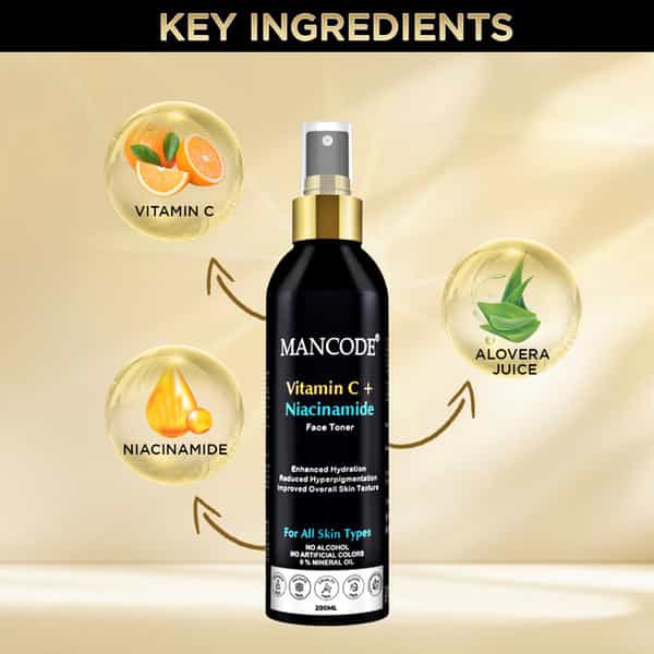 Mancode Vitamin C + Niacinamide Face Toner | 200Ml