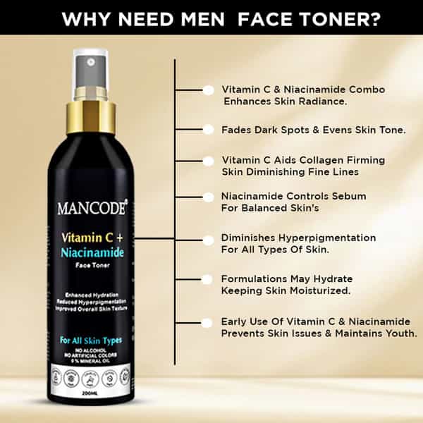 Mancode Vitamin C + Niacinamide Face Toner | 200Ml