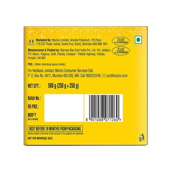 Saffola Honey Plus Turmeric Ashwagandha Black Pepper Lemon Tulsi Amla - 250Gm (Pack Of 2)