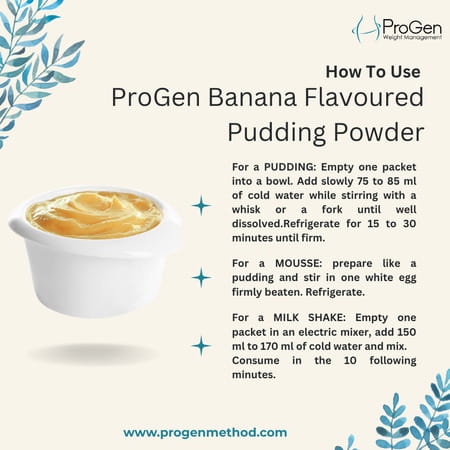 Progen Banana Pudding | 15 G Of High Biological Value Protein Per Meal | Pack Of 7 105 Gm