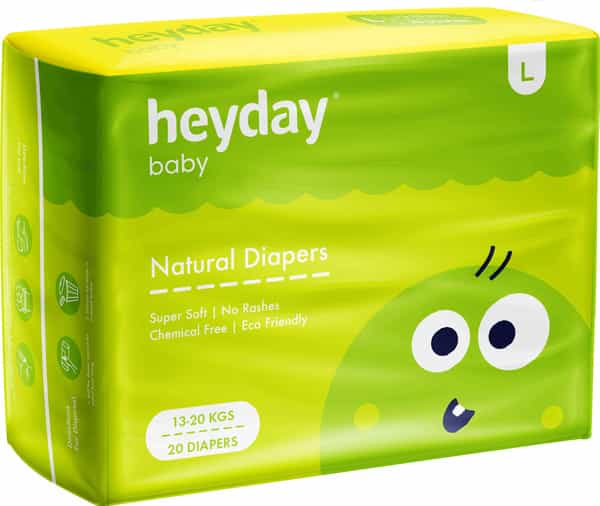 Buy HEYDAY NATURAL & ORGANIC LARGE BABY DIAPERS (20 DIAPERS 1320 KG